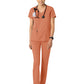Women's 2-Pocket V-Neck Top - 6251 - Terra Cotta