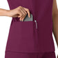 Women's 2-Pocket V-Neck Top - 6251 - Wine