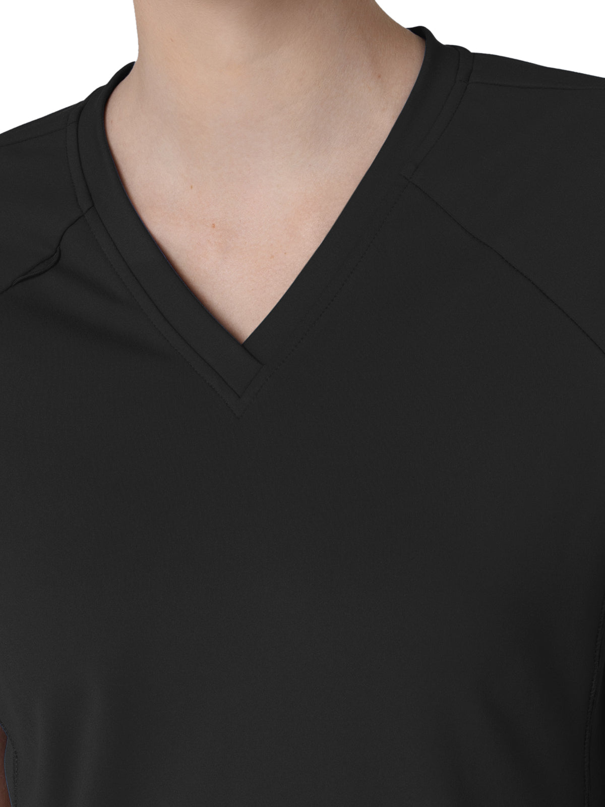 Women's Four-Pocket Flex-n-Reach V-Neck Raglan Top - 6259 - Black