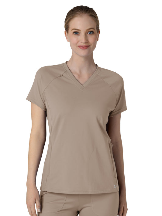 Women's Four-Pocket Flex-n-Reach V-Neck Raglan Top - 6259 - Haze