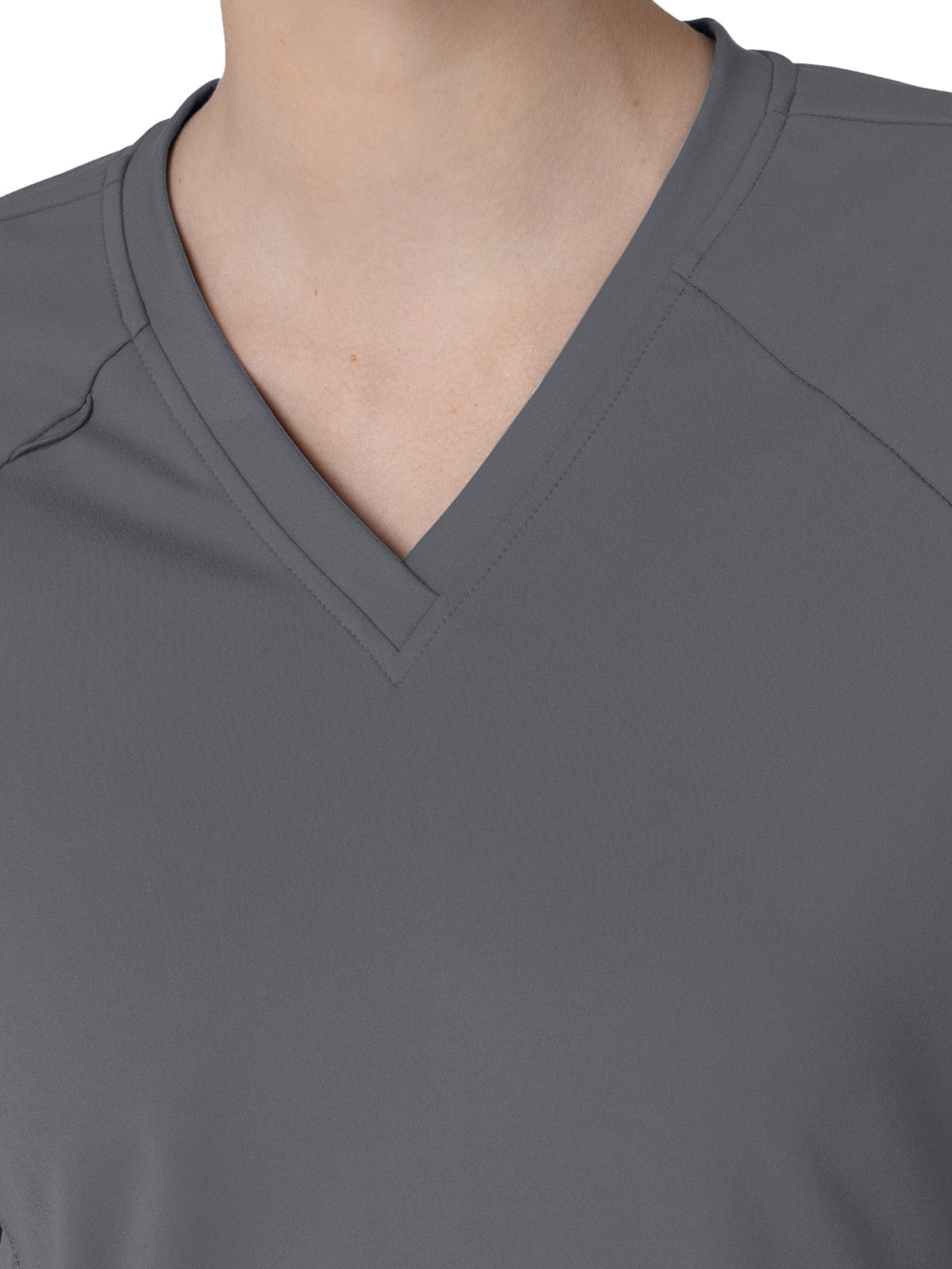Women's Four-Pocket Flex-n-Reach V-Neck Raglan Top - 6259 - Pewter
