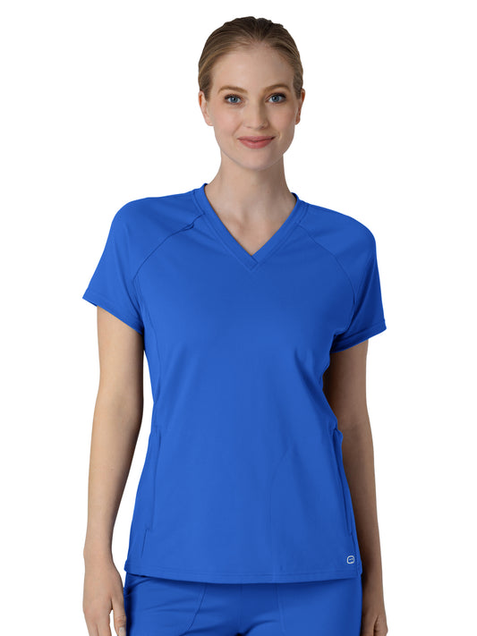 Women's Four-Pocket Flex-n-Reach V-Neck Raglan Top - 6259 - Royal
