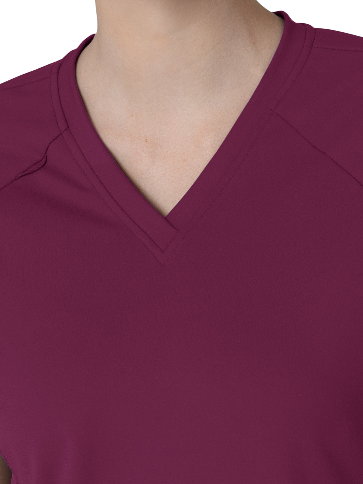 Women's Four-Pocket Flex-n-Reach V-Neck Raglan Top - 6259 - Wine