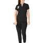 Women's Four-Pocket Mandarin Collar Top - 6734 - Black