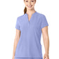 Women's Four-Pocket Mandarin Collar Top - 6734 - Ceil Blue
