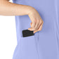 Women's Four-Pocket Mandarin Collar Top - 6734 - Ceil Blue