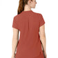 Women's Four-Pocket Mandarin Collar Top - 6734 - Mineral Red