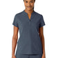 Women's Four-Pocket Mandarin Collar Top - 6734 - Navy Heather