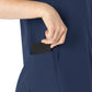 Women's Four-Pocket Mandarin Collar Top - 6734 - Navy