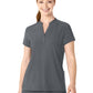 Women's Four-Pocket Mandarin Collar Top - 6734 - Pewter