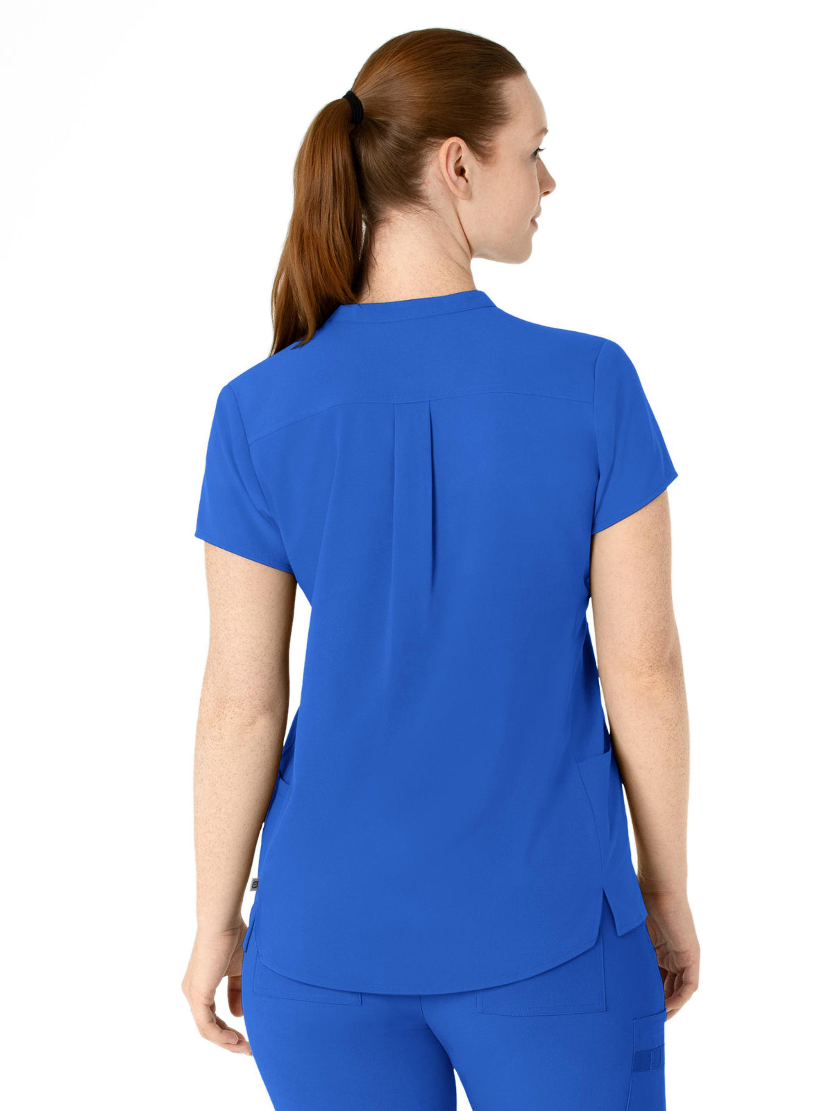 Women's Four-Pocket Mandarin Collar Top - 6734 - Royal