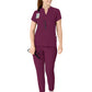 Women's Four-Pocket Mandarin Collar Top - 6734 - Wine