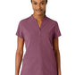 Women's Four-Pocket Mandarin Collar Top - 6734 - Wine Heather