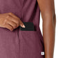 Women's Four-Pocket Mandarin Collar Top - 6734 - Wine Heather