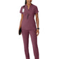 Women's Four-Pocket Mandarin Collar Top - 6734 - Wine Heather