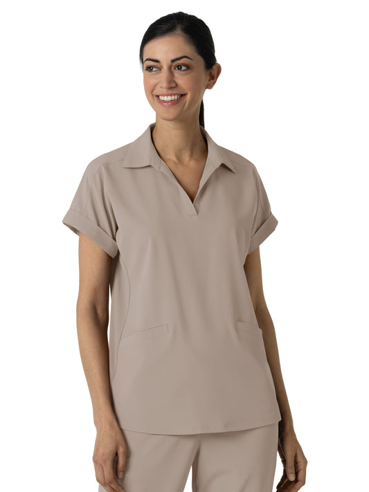Women’s Two-Pocket Flex-n-Reach Collared Top - 6934 - Haze