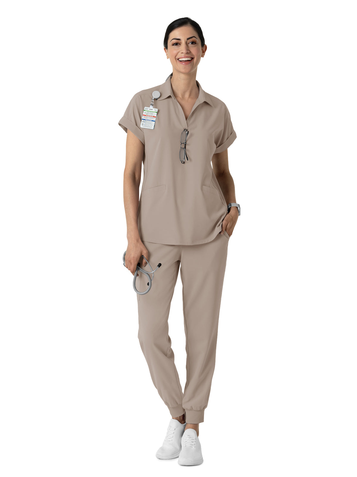 Women’s Two-Pocket Flex-n-Reach Collared Top - 6934 - Haze