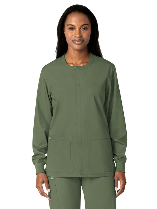 Unisex Five-Pocket Snap Front Jacket - 800 - Olive