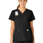Women's Five-Pocket Modern Fit V-Neck Top - C12113 - Black