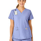 Women's Five-Pocket Modern Fit V-Neck Top - C12113 - Ceil Blue