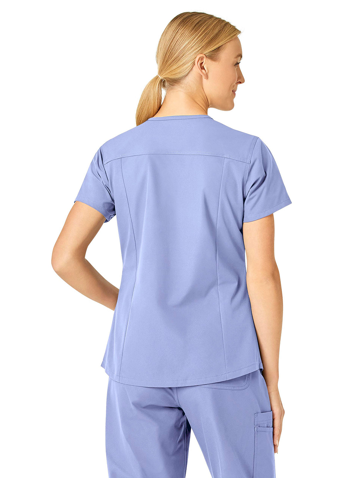 Women's Five-Pocket Modern Fit V-Neck Top - C12113 - Ceil Blue