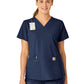 Women's Five-Pocket Modern Fit V-Neck Top - C12113 - Navy