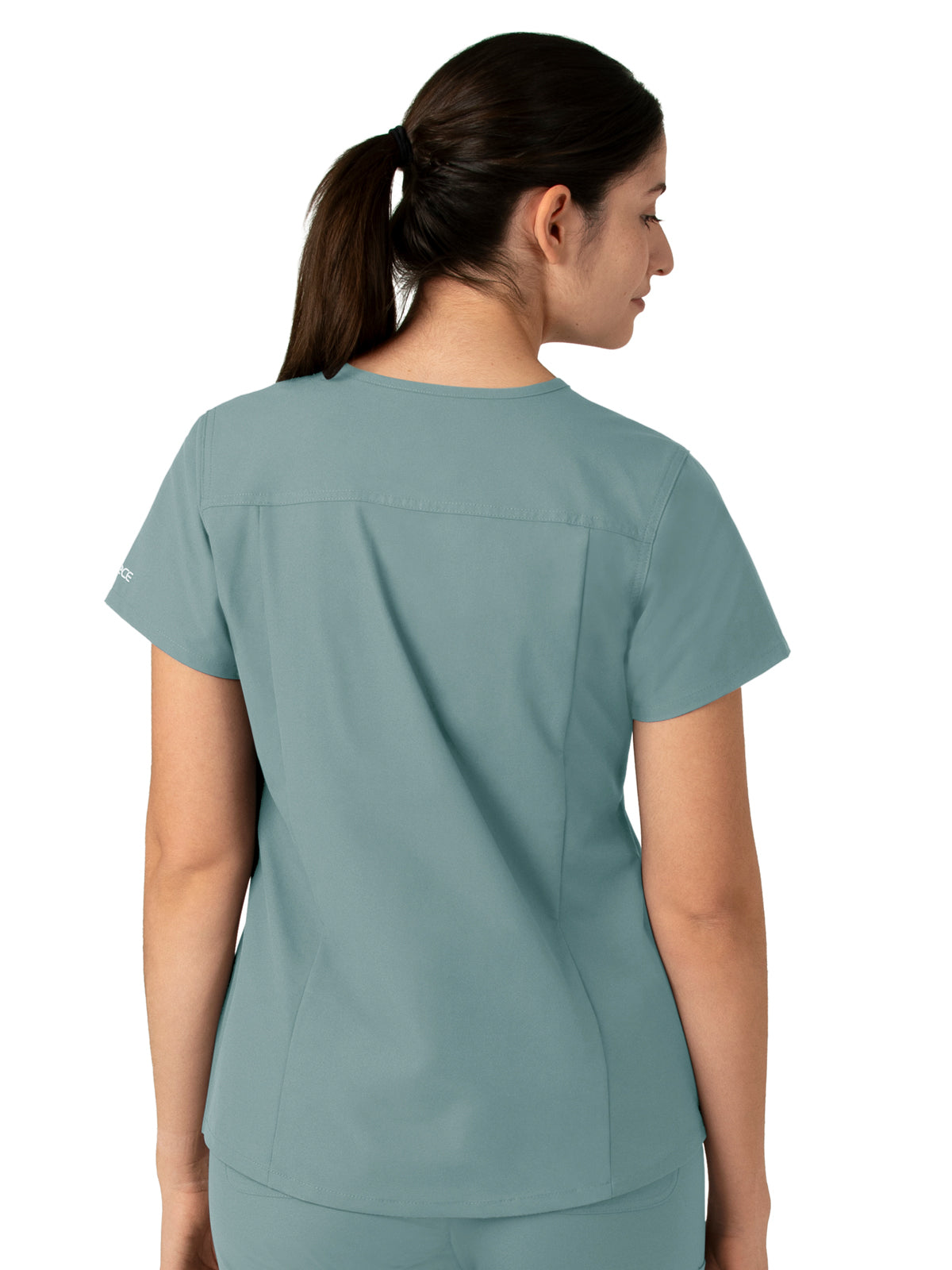 Women's Five-Pocket Modern Fit V-Neck Top - C12113 - Summer Blue