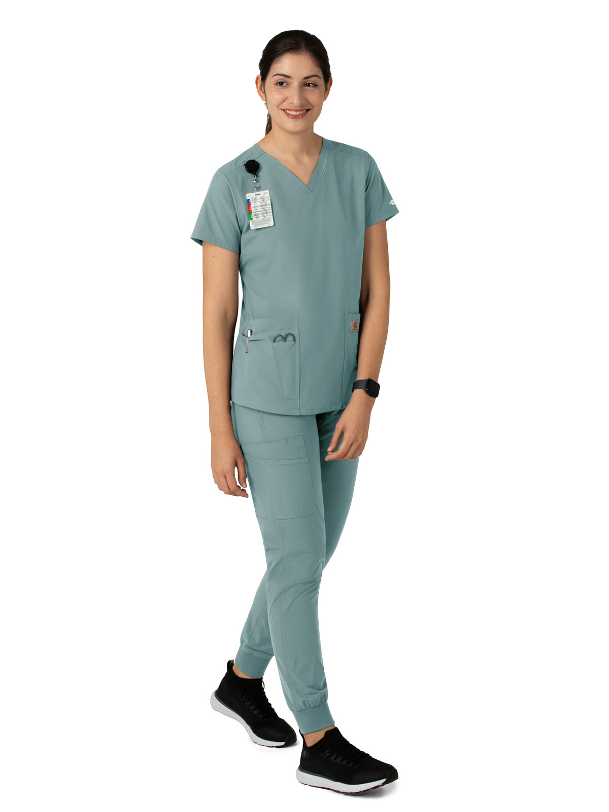 Women's Five-Pocket Modern Fit V-Neck Top - C12113 - Summer Blue