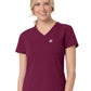 Women's Two-Pocket V-Neck Top - C12137 - Wine