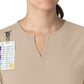 Women's Three-Pocket Modern Fit Notch Neck Top - C12213 - Khaki