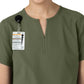 Women's Three-Pocket Modern Fit Notch Neck Top - C12213 - Olive