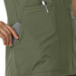 Women's Three-Pocket Modern Fit Notch Neck Top - C12213 - Olive