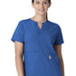 Women's Three-Pocket Modern Fit Notch Neck Top - C12213 - Royal