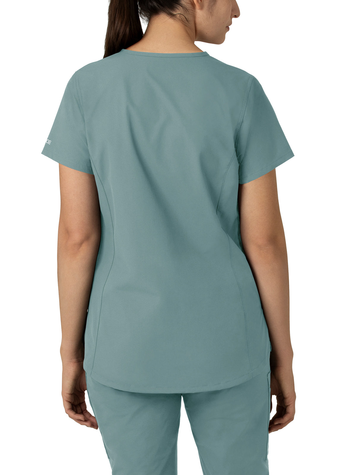 Women's Three-Pocket Modern Fit Notch Neck Top - C12213 - Summer Blue