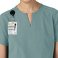 Women's Three-Pocket Modern Fit Notch Neck Top - C12213 - Summer Blue
