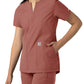 Women's Three-Pocket Modern Fit Notch Neck Top - C12213 - Wildrose