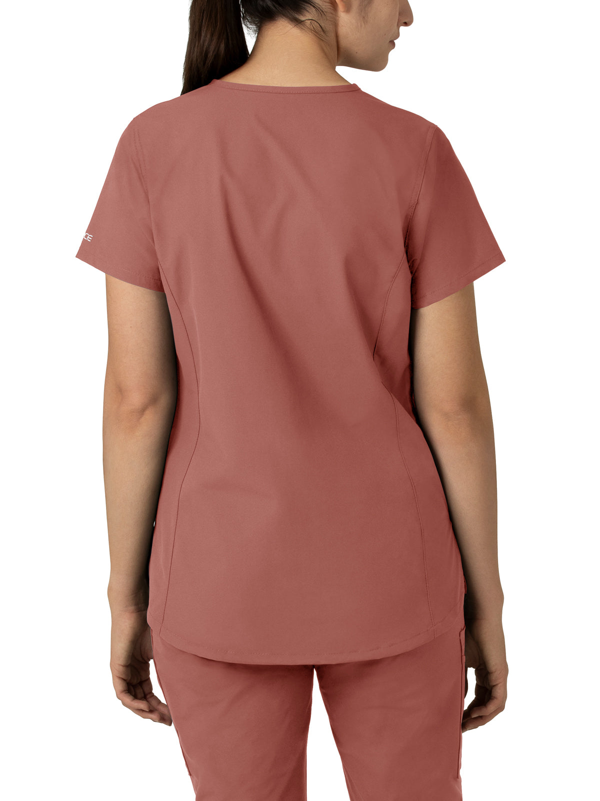 Women's Three-Pocket Modern Fit Notch Neck Top - C12213 - Wildrose