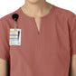 Women's Three-Pocket Modern Fit Notch Neck Top - C12213 - Wildrose