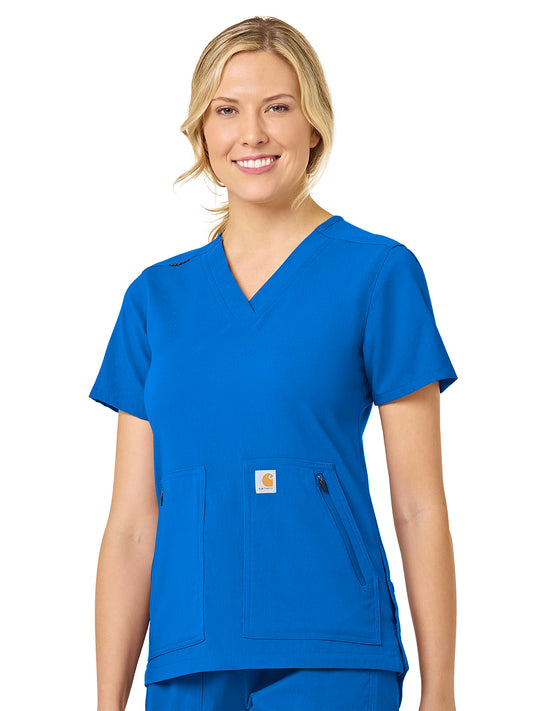 Women's Modern Fit 4-Pocket V-Neck Top - C12237 - Royal