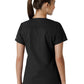 Women's Four-Pocket V-Neck Knit Panel Top - C12313 - Black