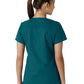Women's Four-Pocket V-Neck Knit Panel Top - C12313 - Caribbean
