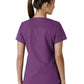 Women's Four-Pocket V-Neck Knit Panel Top - C12313 - Eggplant