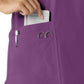 Women's Four-Pocket V-Neck Knit Panel Top - C12313 - Eggplant