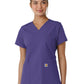 Women's Four-Pocket V-Neck Knit Panel Top - C12313 - Grape