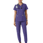 Women's Four-Pocket V-Neck Knit Panel Top - C12313 - Grape