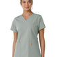 Women's Four-Pocket V-Neck Knit Panel Top - C12313 - Grey
