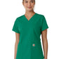 Women's Four-Pocket V-Neck Knit Panel Top - C12313 - Hunter