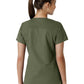 Women's Four-Pocket V-Neck Knit Panel Top - C12313 - Olive