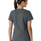 Women's Four-Pocket V-Neck Knit Panel Top - C12313 - Pewter