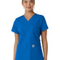 Women's Four-Pocket V-Neck Knit Panel Top - C12313 - Royal